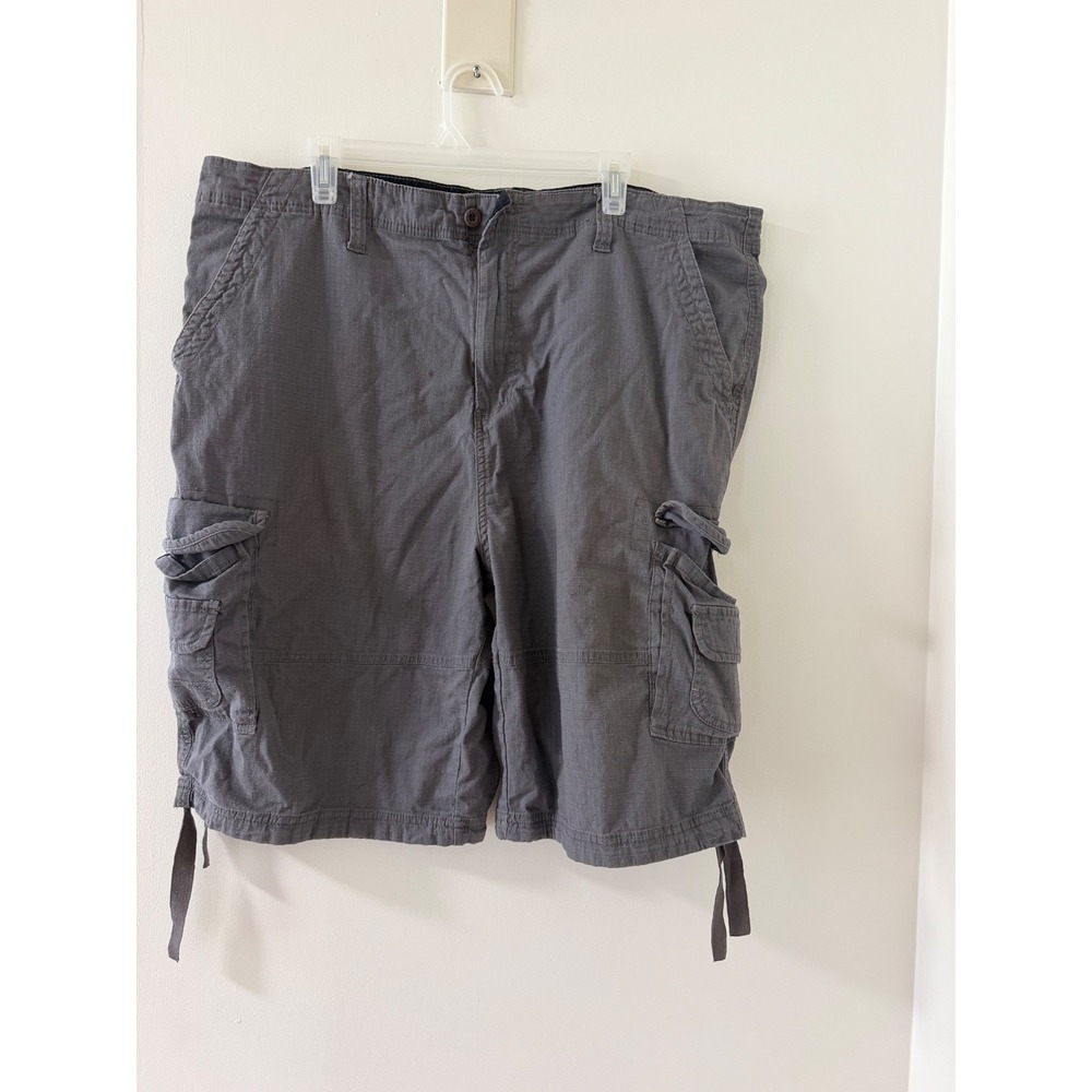 Beverly Hills Polo Club Cargo Shorts Mens 42 Grey Good Ripstop Utility Shorts